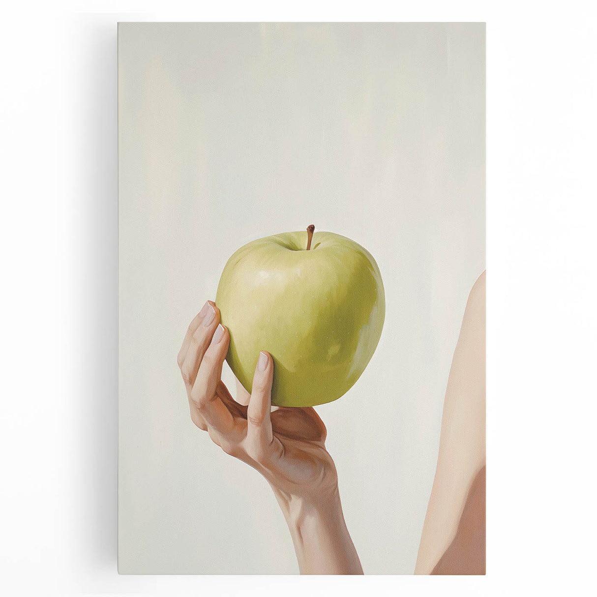 Large black and white canvas print of assorted fruits, ideal for kitchen wall art.