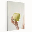 Large art depicting assorted fruits in vibrant colors on stretched canvas, ideal for kitchen wall art.