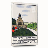 Charming Church Landscape Wall Art - Traditional Easter Decor Print