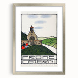 Charming Church Landscape Wall Art - Traditional Easter Decor Print