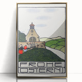 Charming Church Landscape Wall Art - Traditional Easter Decor Print