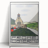 Charming Church Landscape Wall Art - Traditional Easter Decor Print