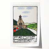 Charming Church Landscape Wall Art - Traditional Easter Decor Print