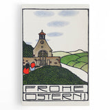 Charming Church Landscape Wall Art - Traditional Easter Decor Print