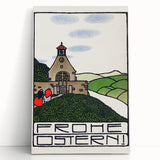 Charming Church Landscape Wall Art - Traditional Easter Decor Print