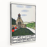 Charming Church Landscape Wall Art - Traditional Easter Decor Print