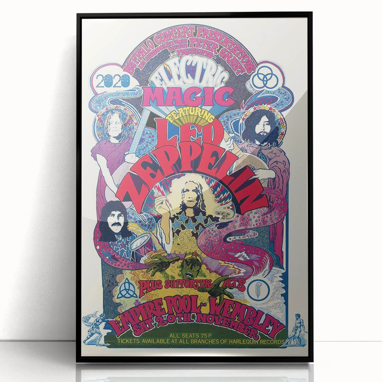 Led Zeppelin Electric Magic 1970s Poster | Retro Concert Wall Art