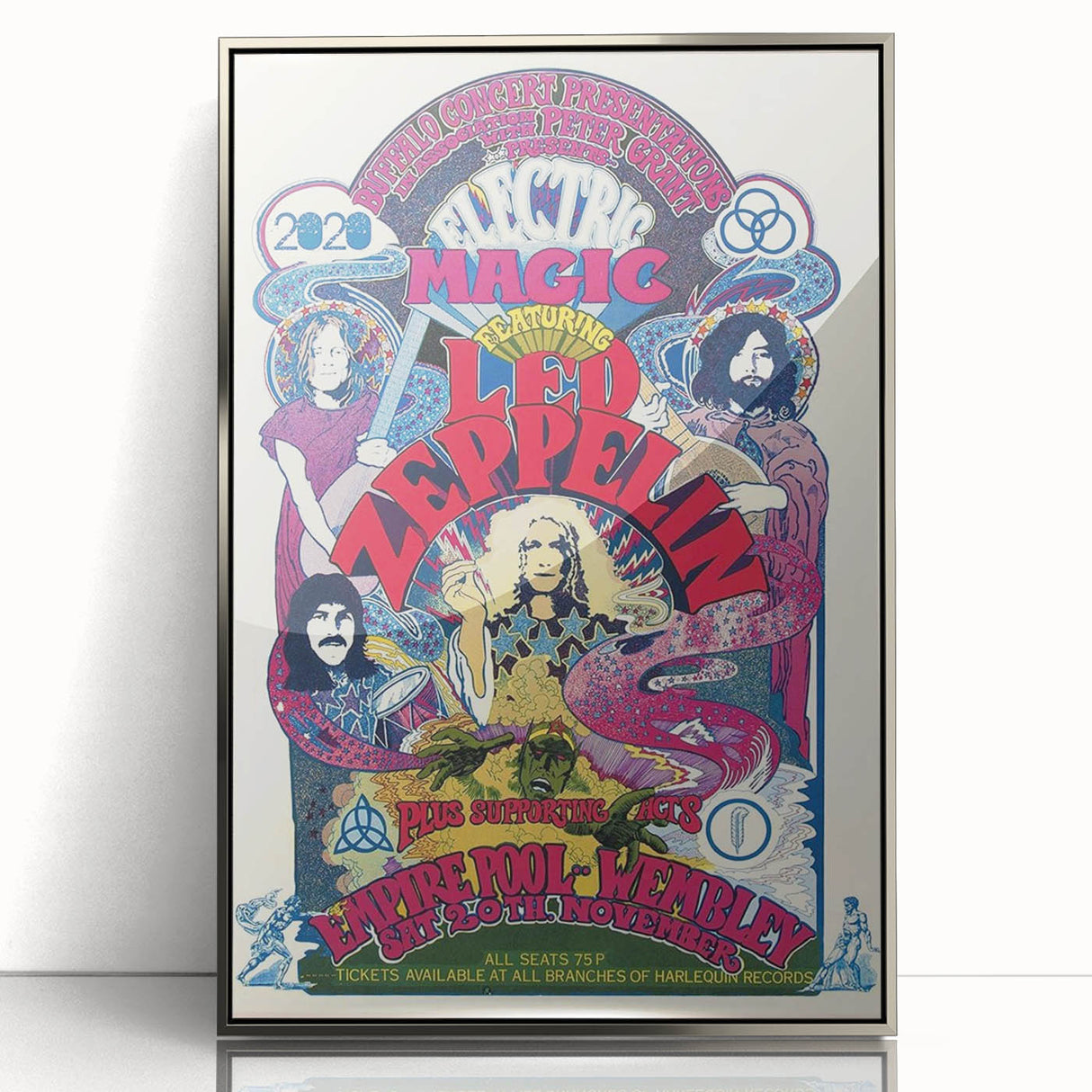 Led Zeppelin Electric Magic 1970s Poster | Retro Concert Wall Art