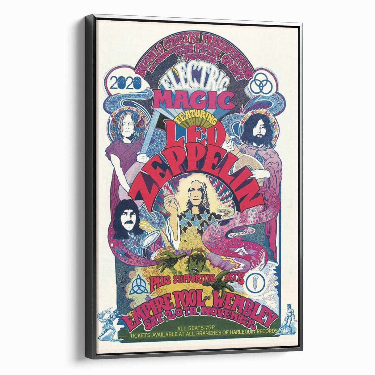 Led Zeppelin Electric Magic 1970s Poster | Retro Concert Wall Art