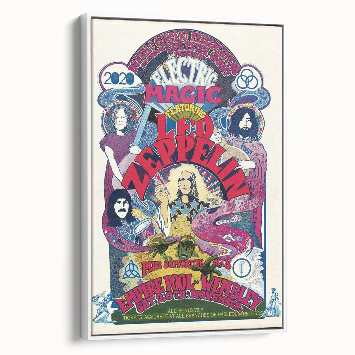 Led Zeppelin Electric Magic 1970s Poster | Retro Concert Wall Art