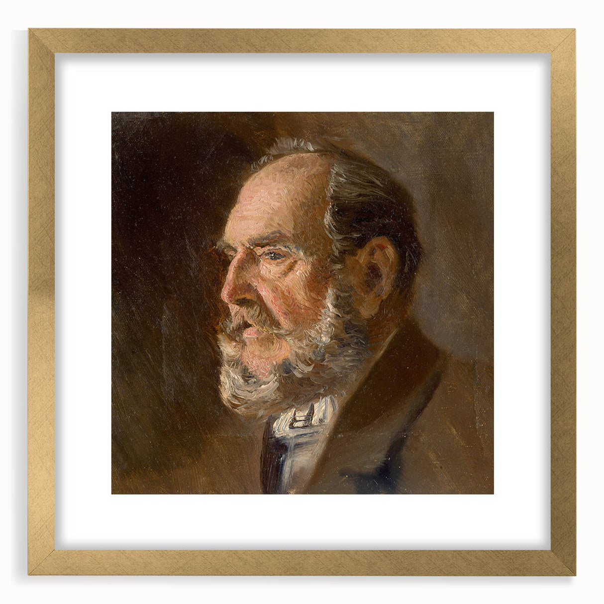 Realistic Wall Art - Portrait Study of an Elderly Man in Classical Realism