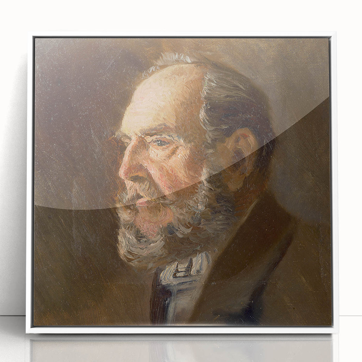 Realistic Wall Art - Portrait Study of an Elderly Man in Classical Realism