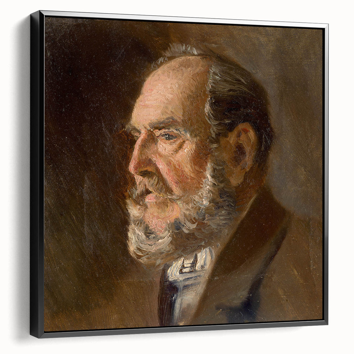 Realistic Wall Art - Portrait Study of an Elderly Man in Classical Realism