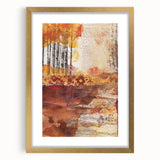 Extra large abstract art print in textured gold tones on canvas, framed, ideal for living room decor.