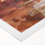 Art deco poster featuring an autumnal scene with warm orange and brown tones on rolled canvas.