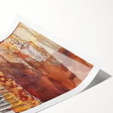 Extra large wall art featuring line art flowers in muted autumnal colors, ideal for large living room decor.