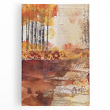 Large black and white stretched canvas depicting an abstract tree in fall, ideal for kitchen wall art.