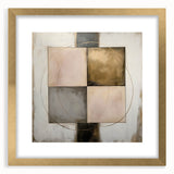 Elegant Geometric Wall Art – Gold & Beige Modern Canvas Print