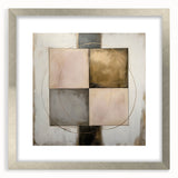 Elegant Geometric Wall Art – Gold & Beige Modern Canvas Print