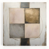 Elegant Geometric Wall Art – Gold & Beige Modern Canvas Print