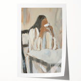 Abstract figurative rolled print showcasing vibrant colors and intricate patterns, designed to enhance modern home decor. Perfect for adding a unique artistic touch.