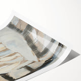 Abstract figurative rolled print featuring vibrant colors and dynamic shapes, ideal for modern home decor; beautifully packaged in a protective cardboard tube.