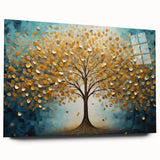 Vibrant abstract floral artwork on acrylic glass, showcasing bold colors and intricate designs, ideal for modern home decor or office spaces. Side view highlights its sleek finish and frameless presentation, perfect for adding a touch of elegance.