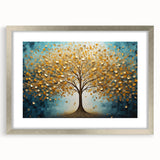 Elegant abstract floral frame with a silver mat, showcasing vibrant colors and intricate patterns, perfect for enhancing home decor or art collections.