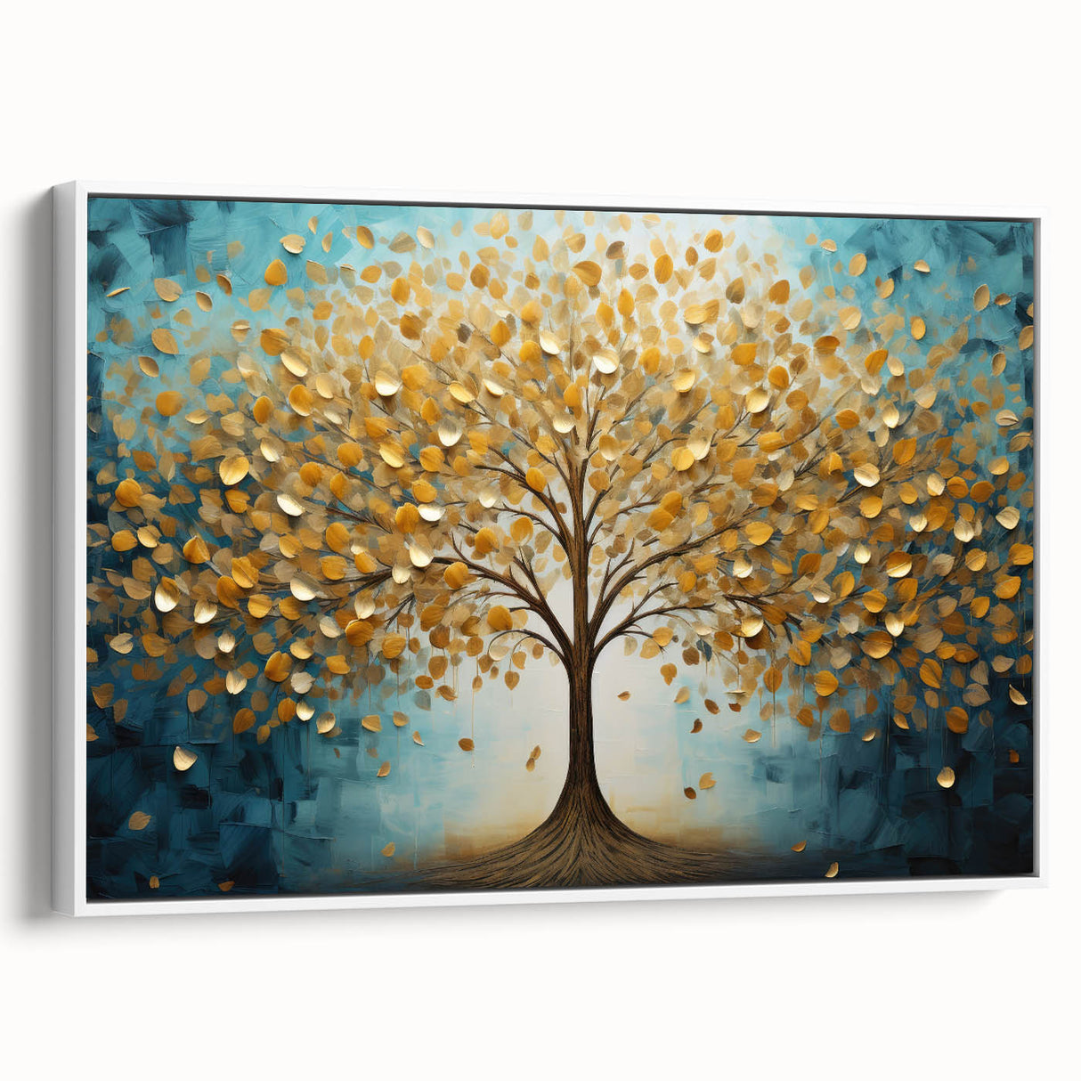 Abstract floral design framed canvas in a white frame, showcasing vibrant colors and intricate patterns, perfect for modern home decor and wall art enthusiasts.