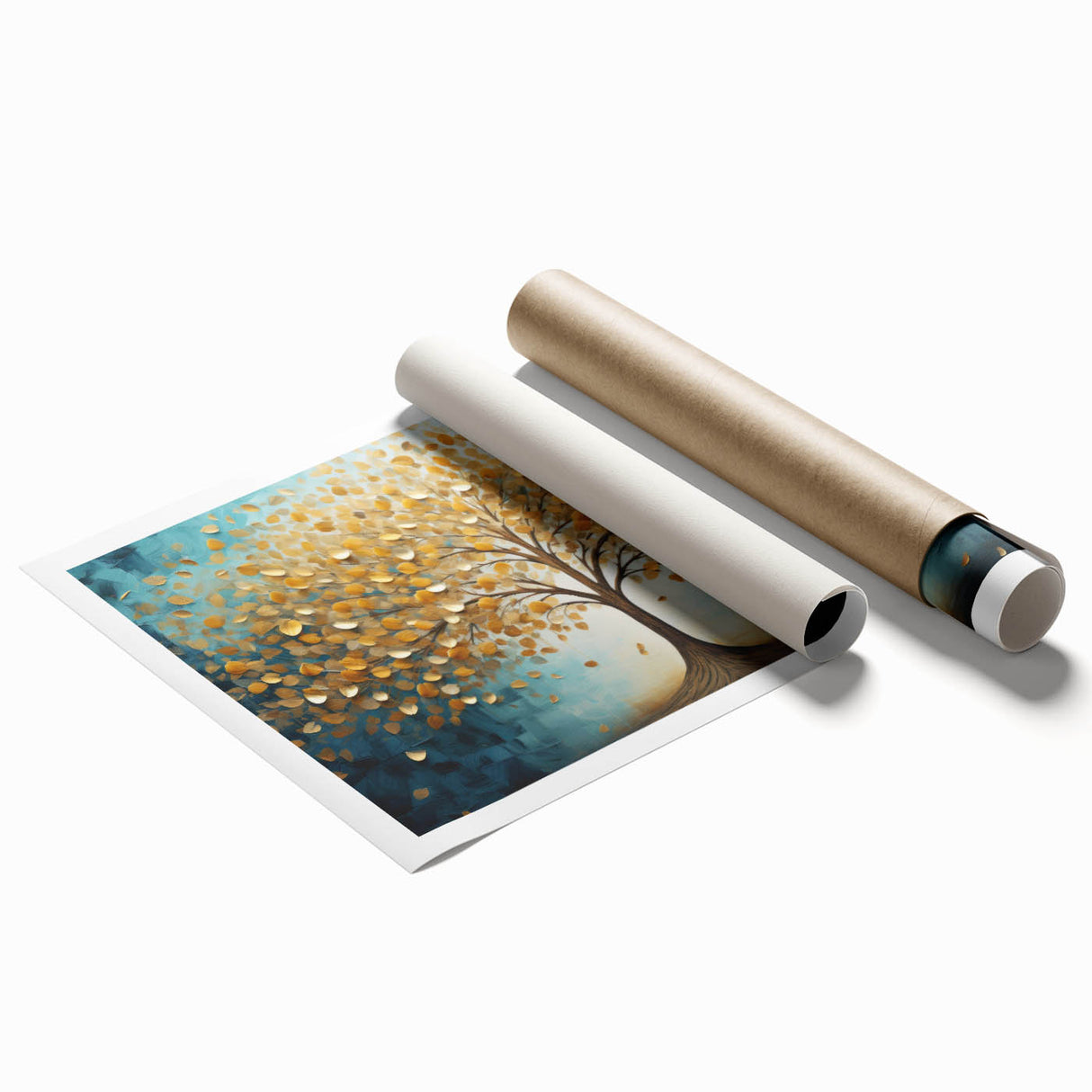 Vibrant abstract floral rolled canvas print showcasing intricate designs in lush colors, perfect for home decor, packaged securely in a protective tube.