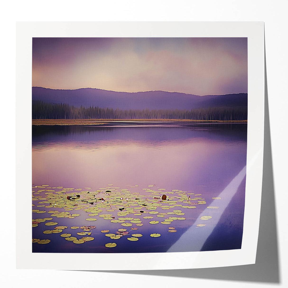 Abstract landscape art print mockup featuring vibrant colors and fluid shapes, presented in a glossy finish, ideal for modern home decor and art enthusiasts.