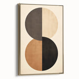 Abstract minimalist wall art featuring a framed canvas design with gold accents, showcasing a sleek side view that enhances modern home decor aesthetics.