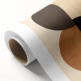 Abstract minimalist wall art printed on rolled canvas, featuring soft pastel colors and fluid shapes, ideal for modern home decor, packaged securely in a cardboard tube.