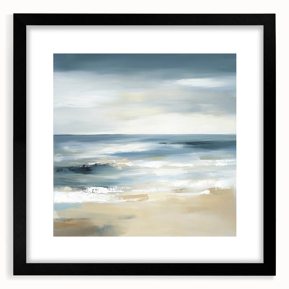 Coastal Modern Abstract Wall Art – Minimalist Ocean Canvas