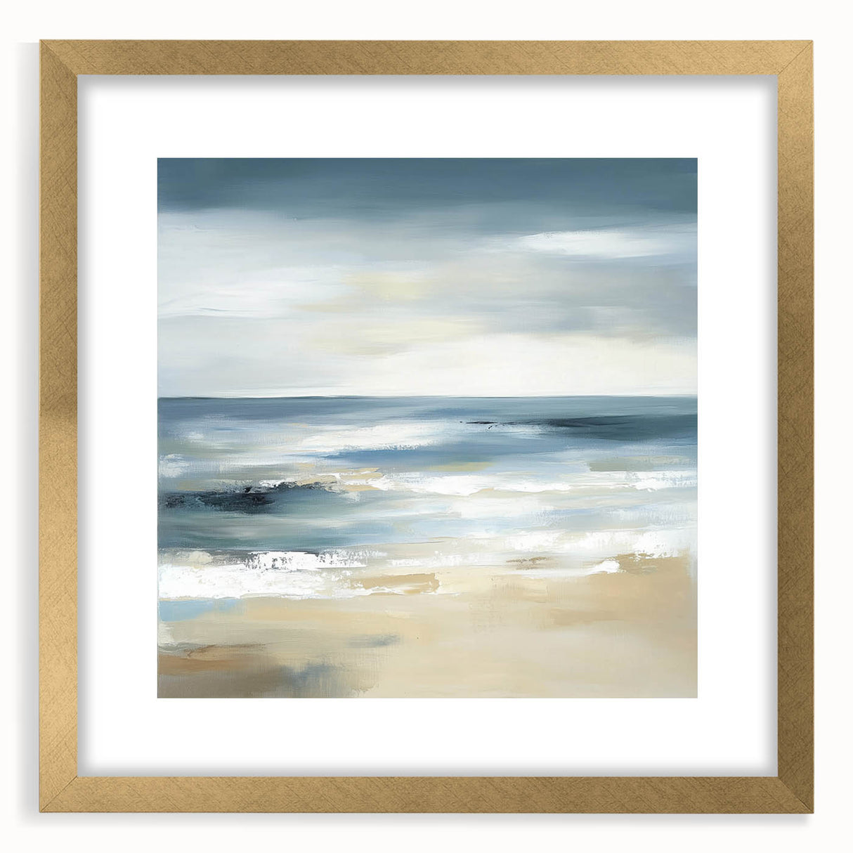 Coastal Modern Abstract Wall Art – Minimalist Ocean Canvas