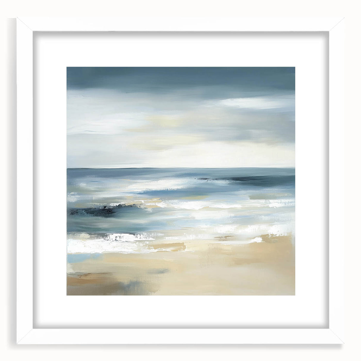 Coastal Modern Abstract Wall Art – Minimalist Ocean Canvas