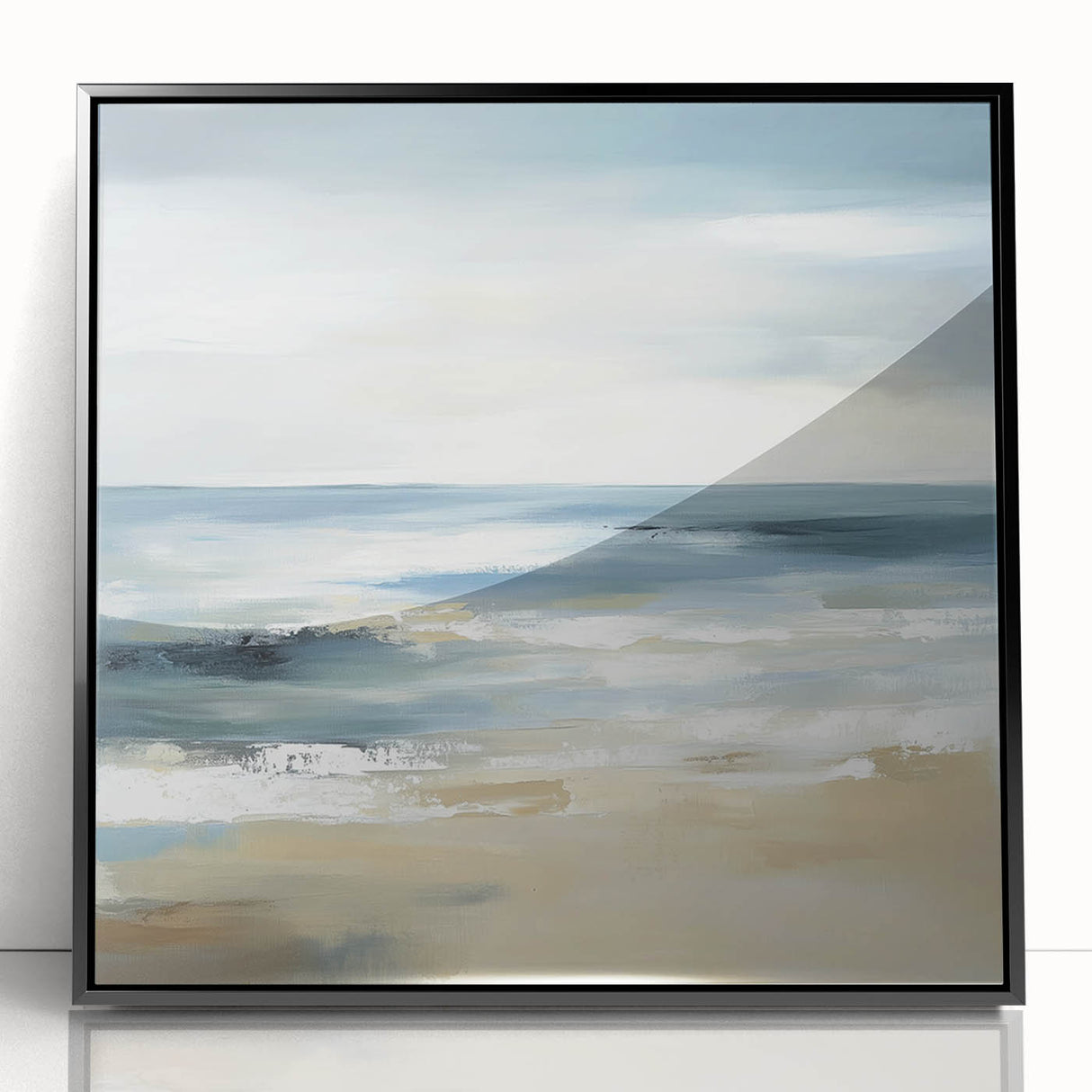 Coastal Modern Abstract Wall Art – Minimalist Ocean Canvas
