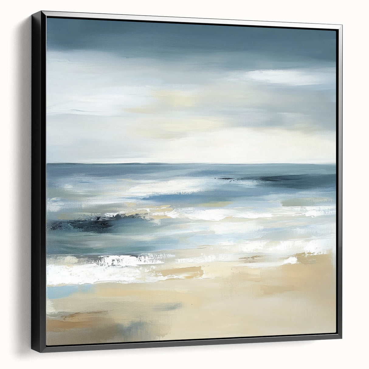 Coastal Modern Abstract Wall Art – Minimalist Ocean Canvas