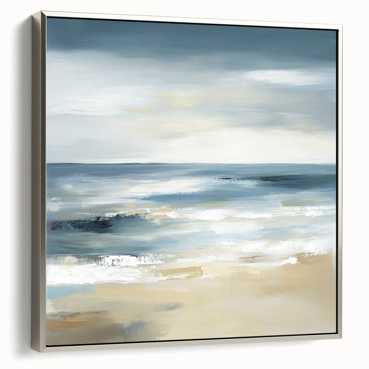 Coastal Modern Abstract Wall Art – Minimalist Ocean Canvas