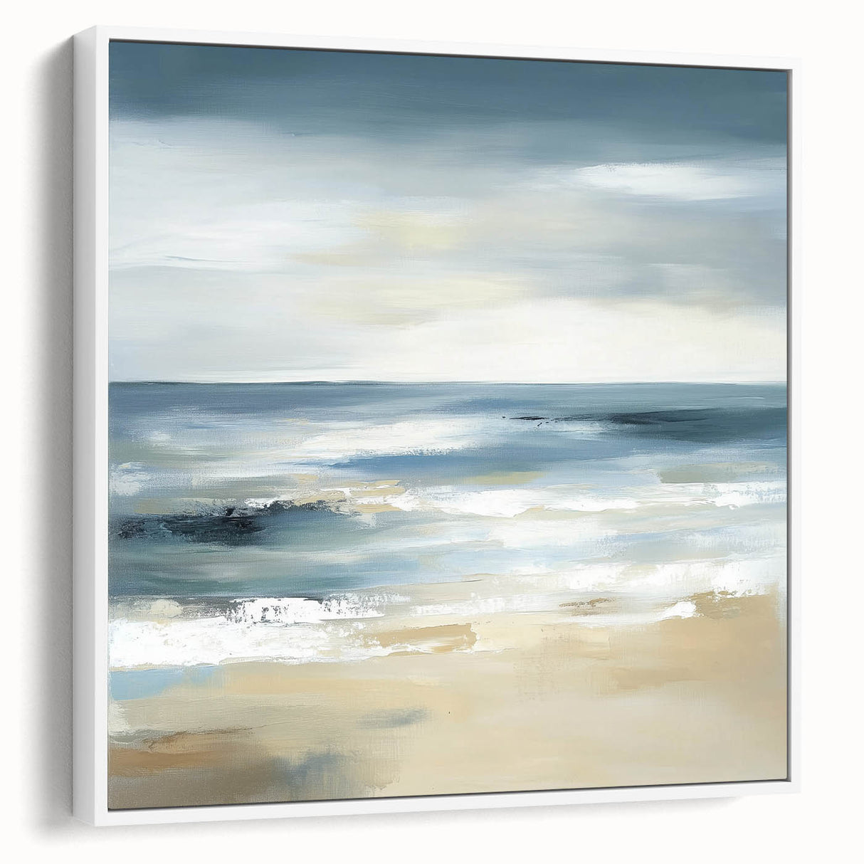 Coastal Modern Abstract Wall Art – Minimalist Ocean Canvas