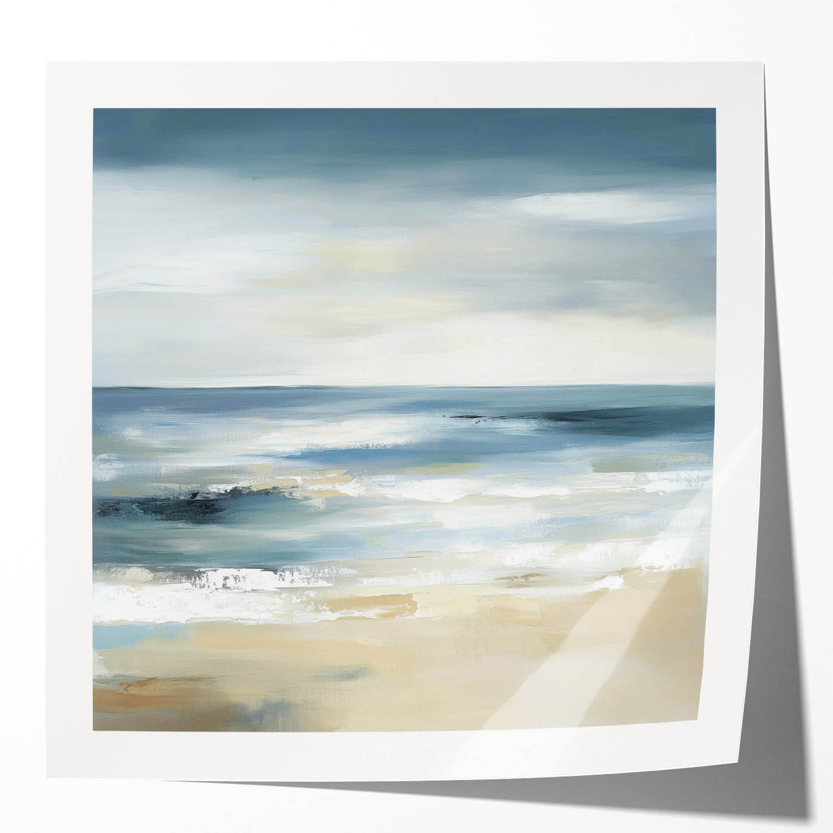 Coastal Modern Abstract Wall Art – Minimalist Ocean Canvas