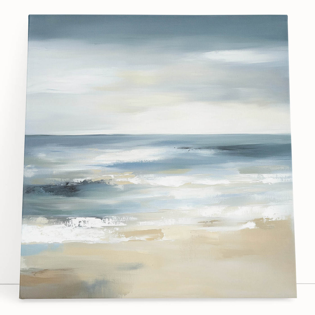 Coastal Modern Abstract Wall Art – Minimalist Ocean Canvas