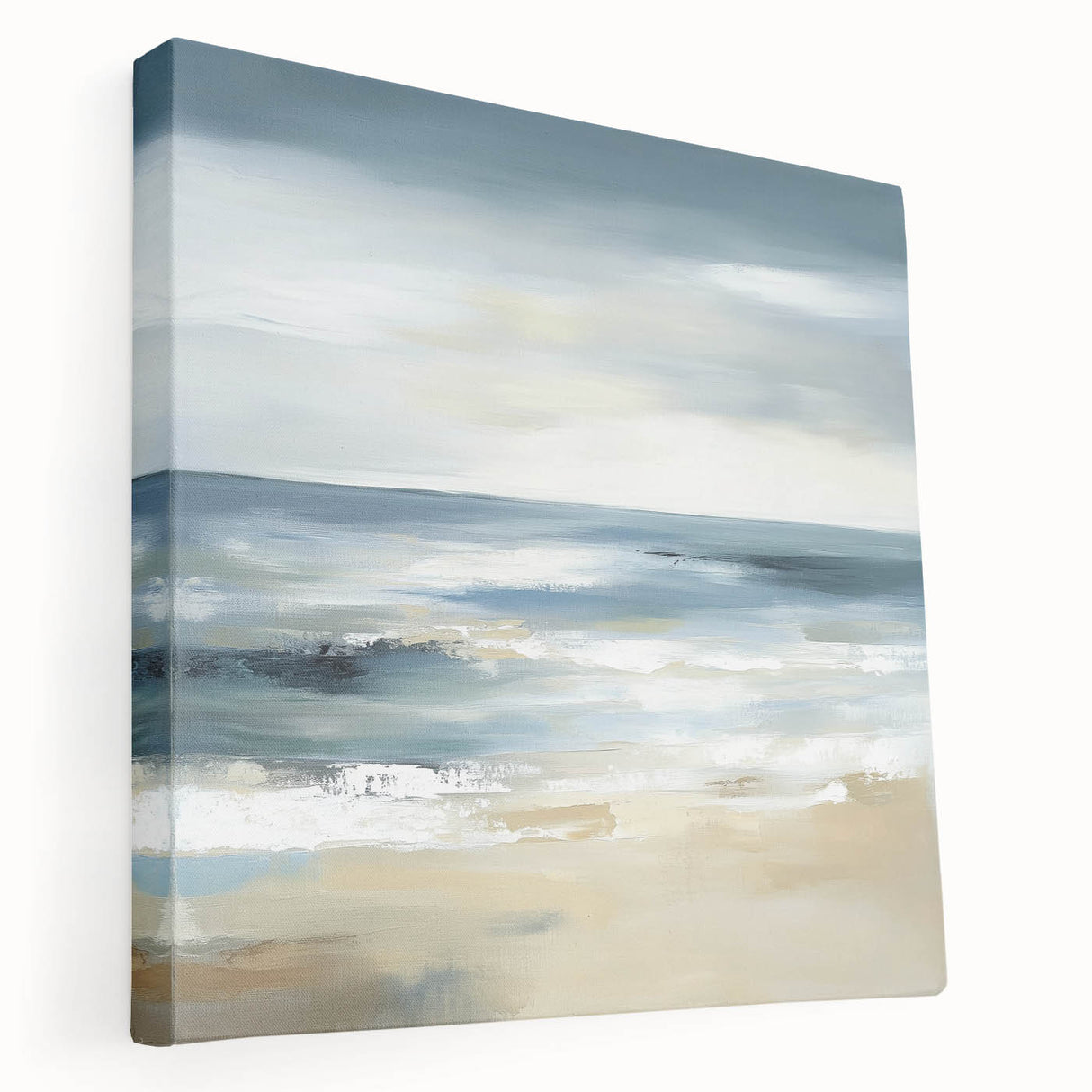 Coastal Modern Abstract Wall Art – Minimalist Ocean Canvas