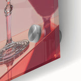 Large abstract wall art in muted earth tones on acrylic glass, featuring mid-century modernist design.