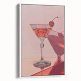 Extra large framed canvas featuring vintage poster art of colorful food and drinks, ideal for living room decor.