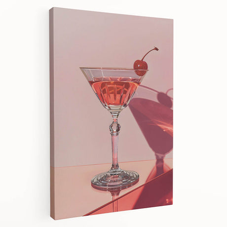 A large stretched canvas featuring a vibrant depiction of various fruits and vegetables, ideal for kitchen wall art.