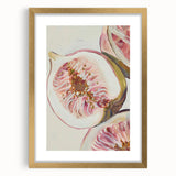 Extra large wall art featuring abstract design of fruits in textured gold frame, ideal for living room decor.