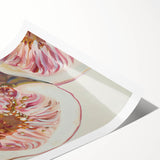 Extra large wall art featuring line art flowers in black on white background, ideal for large living room wall decor.