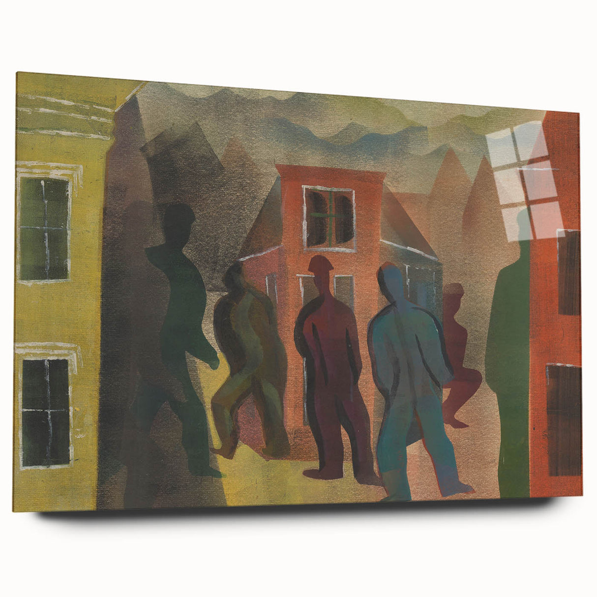 Modern Urban Street Scene Wall Art - Colorful Abstract Cityscape Decor
