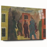 Modern Urban Street Scene Wall Art - Colorful Abstract Cityscape Decor